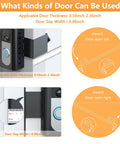 Anti-Theft Video Doorbell Mount dimensions for door thickness 0.59-2.36 inch and door gap width over 0.06 inch