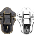 Old School Antique Bronze And Silver Key Hasp Lock For Jewelry Box Chest Case Vintage Toggle Latch Clasp 95 By 52 Millimeter Durable Zinc Alloy Hardware