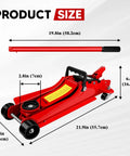 Beefed Up 2.5 Ton Floor Jack With Low Profile Design, 5500 Lbs Capacity, Single Piston Pump, Heavy Duty Steel Hydraulic Jack For Cars Sedans Pickups MPVs, Lifting Range 3.4 To 15.2 Inches, Durable Powder Coated Steel, with handle and dimensions
