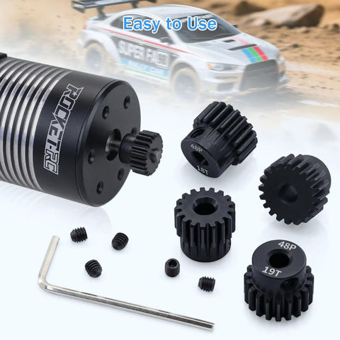 5 Piece 48P Pinion Gear Set 17T 18T 19T 20T 21T For 3.175mm Shafts With Hex Key Beef Up Your 1 10 Scale RC Cars Traxxas HSP Arrma HPI Axial Tamiya Losi Brushless Motors
