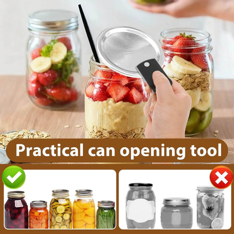 2 Pack Magnetic Canning Jar Opener for Mason Jars Easy Open demo with jars