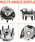 Multi-angle view of Front Wheel Hub And Bearing Assembly 4x4 AWD For Chevy Silverado Suburban Tahoe Avalanche Yukon XL GMC Sierra Savana Cadillac Escalade ABS 6 Lug Replacement Part showing different sides and details