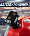 Portable Fuel Transfer Pump With Auto Stop Sensor And Overflow Protection, Kit With 4 Tank Adapters, 4AA Battery Powered