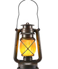 Bronze Outdoor LED Lantern with Vintage Flame Effect for Garden and Patio Decor Realistic Flicker Weatherproof Night Light Cozy Ambient Glow