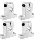 Aluminum Linear Rod Rail Shaft Support Guide Kit for 10mm Shaft, SK10, 4 Pack, showing four aluminum support blocks