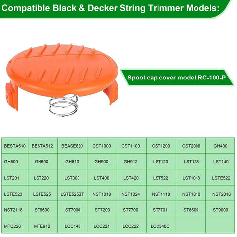 Replacement Spool Cover Cap Set For Trimmer Models GH600 GH610 GH900 And Similar Fits Includes 3 Caps And 3 Springs Red