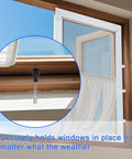 30 Piece Window Screen Clips For Home Repair, showing 5/32 Inch Aluminum Retainer Latch in window setup for secure operation.