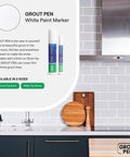 White Grout Pen For Tile Grout Painting And Whitening Waterproof Colorant And Sealer Marker with kitchen tile background