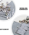 Pro Grade Cam Lock Fittings Set 24 Piece Silver Hardware Kit with iron and aluminum dowels and eccentric connectors
