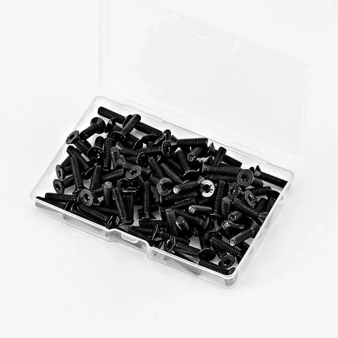 M4 0.7 X 10mm Flat Head Hex Socket Cap Screws Bulk Pack Heavy Duty 10.9 Grade Alloy Steel Black Oxide Finish With 2.5mm Allen Drive