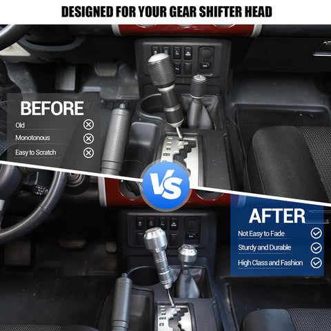 Toyota FJ Cruiser Gear Shifter Head Replacement Kit Slick Aluminum Alloy Shift Knob Silver Upgrade For 2007 2021 Models
