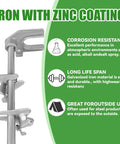 36 Inch Chain Link Drop Rod Gate Latch with zinc coating, corrosion resistance, and durability details for outdoor use