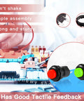 Technician assembling electronics with 12mm Mini Latching Push Button On Off Switch With Prewired 2 Pin 12V Wires