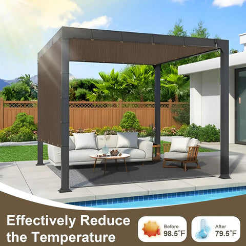 6x8 Ft Sun Shade Cloth With 95 Percent UV Protection HDPE Material Outdoor Shade Tarp With Grommets for patio pergola installed