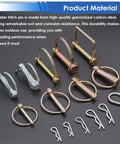 All In One 270 Piece Hitch Pin Kit With 31 Sizes For Trailers And Farm Equipment Includes Square PTO Pins Lynch Pins Cotter Pins Hairpins