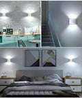 Modern LED Wall Sconce Set Of 2 Hardwired Indoor Wall Lights 3000K Up And Down Wall Mount Lamps White Chic in a bedroom and hallway