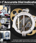 Beefy Magnetic Base Dial Indicator 0-1 Inch Precision Gauge With 0.001 Inch Accuracy, shown with 9 Inch Arm in use on CNC machine, table saw, 3D printer