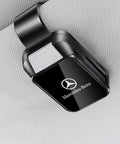 Durable Car Sunglasses Holder For Sun Visor installed in Mercedes Benz, lightweight eyeglass clip, keeps shades secure and scratch-free.