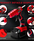 Cordless Hot Glue Gun For 18V Battery, 30 Second Preheat, Includes 30 Glue Sticks, display shows nozzle and on/off switch