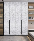 Glossy white and grey marble contact paper on wardrobe doors, Marble Contact Paper Peel And Stick Self Adhesive 15.7 Inch By 118 Inch