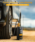 Cordless Tire Inflator Portable Air Compressor With Auto Shut Off And Gauge 160 PSI inflating car tire
