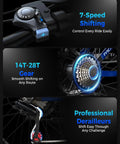 Close-up of 7-speed shifting gear lever and derailleur on Beast Mode 1500W Peak Mountain Electric Bike For Adults