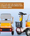 Haoweih 4 Passenger Electric Golf Cart For Adults And Seniors, 20 Mile Range, 440 Lb Capacity, Low Speed Lsv For Neighborhood, Retirement Community, And Golf Course With 650W Ac Motor And Led Display, showing rear with anti-collision bars.