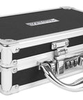 Locking Medicine Case With Combination Lock For Home, Travel And Shared Spaces, Portable Lock Box For Medications, Cash And Valuables On The Go With A Handle, features a secure silver handle and compact design.