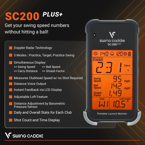 Portable Golf Launch Monitor And Swing Analyzer With Real Time Shot Data Tracking And Doppler Radar Technology 12 Hour Battery Life