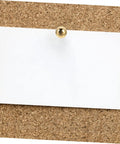 Corkboard with a note pinned using a brass tack from the 200Pcs DIY Craft Nails For Wall Hangings And Scrapbooking Kit.