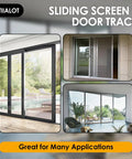 Anodized Aluminum Sliding Screen Door Track 75 Inch Bottom Track Replacement For Patio Doors shown in various applications.