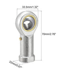 Half Inch Rod End Bearing With Pre Lubricated One Half Twenty Female Thread Right Hand For Industrial Linkages Built Tough With Nine Degree Misalignment Steel Body And Hardened Ball Joint For Heavy Duty Long Lasting Performance shown with 1/2 in bore