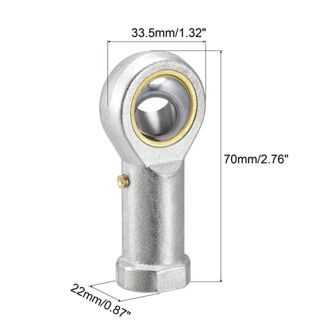 Half Inch Rod End Bearing With Pre Lubricated One Half Twenty Female Thread Right Hand For Industrial Linkages Built Tough With Nine Degree Misalignment Steel Body And Hardened Ball Joint For Heavy Duty Long Lasting Performance shown with 1/2 in bore