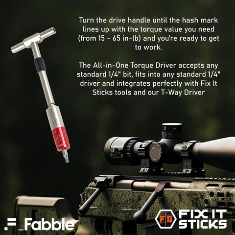 All In One Torque Driver Kit With T Way Wrench Bundle And Red Dot Optics Expansion Pack Pro Grade Gear Includes 15 To 65 Inch Pounds Range Mini Torque Driver Tools And Case For Precision Maintenance And Quick Field Repairs shown with scope setup
