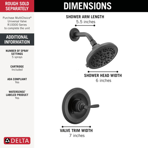Solid 5 Setting Matte Black Shower Trim Kit With Insane Full Body Spray And Tight Bathroom Handle Set Super Simple Wall Mounted Install Valve Not Included Sturdy Build For Fresh Home Upgrade