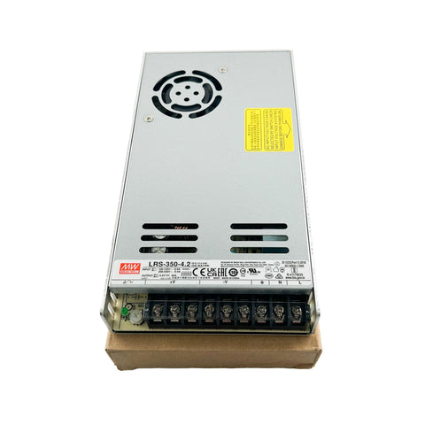 Bulletproof Design Ac To Dc Switching Power Supply 4.2V 60A Adjustable Enclosed showing rear view with terminal connections.