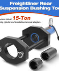 Rear Suspension Bushing Pro-Grade Master Tool Set With Air Hydraulic Pump showing 15-ton cylinder and adapters