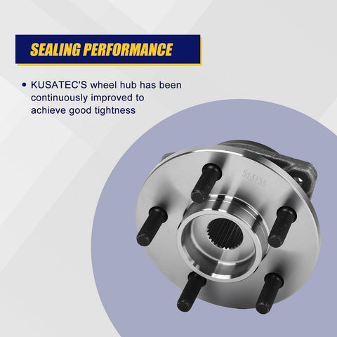 2 Pack Beefed Up Front Wheel Hub And Bearing Assembly For 1999 To 2001 Jeep Cherokee And 2000 To 2006 TJ Wrangler hub close-up
