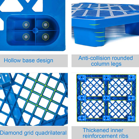 Lightweight Interlocking Plastic Pallets With Breathable Grid Storage Pads For Outdoor Use Spliceable Design 60x70x12cm