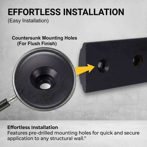 Close-up of Heavy Duty Rubber Wall Bumper Guards 5 Pack showing countersunk holes for easy installation on walls.