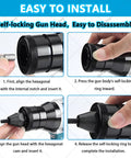 Step-by-step assembly of 2 In 1 Cordless Rivet And Nut Gun Kit with M3 M12 Nut Heads Auto And Manual Riveting, easy to install