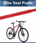 Lightweight 27.2x300mm Aluminum Alloy Bike Seat Post Red Universal Saddle Post For Mountain And Road Bikes, Fits Most Clamps