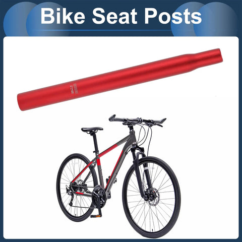 Lightweight 27.2x300mm Aluminum Alloy Bike Seat Post Red Universal Saddle Post For Mountain And Road Bikes, Fits Most Clamps