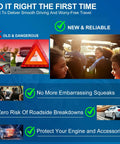 Promotional image with 'Do it right' message and family in a car, highlighting benefits of Must Have Serpentine Belt Drive Component Kit.