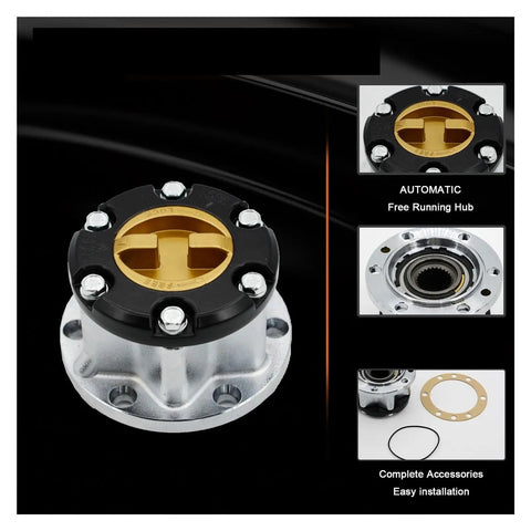 Front and Rear High Performance Hub Assembly Compatible With Suzuki Samurai SJ413 Vitara Jimmy Escudo Sierra 1980-1998 26 Spline Durable Steel Construction Smooth Rad Fresh Upgrade, showing top view and structure.