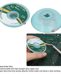 5 Pieces Solder Wick Braid Desoldering Tool Copper Alloy 1.5mm X 1.5m with PCB repair demonstration