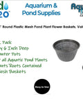 8 Inch Round Water Garden Aquatic Mesh Pond Plant Basket Two Pack Value Slotted Planter Pots For Lily Flowers And Aquatic Plants Perfect For Aquaponics And Hydroponics Black displayed.