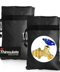 Rugged Heavy Duty Outdoor Faucet Covers Designed To Fend Off Bitter Winter Freezes While Keeping Your Exterior Piping Safe With Top Grade Insulation Hose Bib Sleeves Wall Tap Protectors Waterproof Two Pack Black, black insulated sleeves.