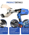 Cordless Cable Cutter 150KN-250KN Hydraulic Wire Shears with digital display and battery pack detail
