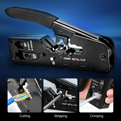 One-Stop Network Cable Tester Kit With RJ45 Crimp Tool And Optical Power Meter For Cat5 Cat6 Cat7 8P8C Crimping Tool
